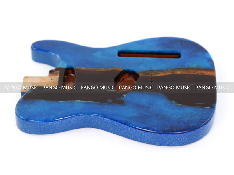 One-of-a-Kind Burl Wood Veneer Epoxy Resin Tele Style Electric Guitar Body (BE-007)