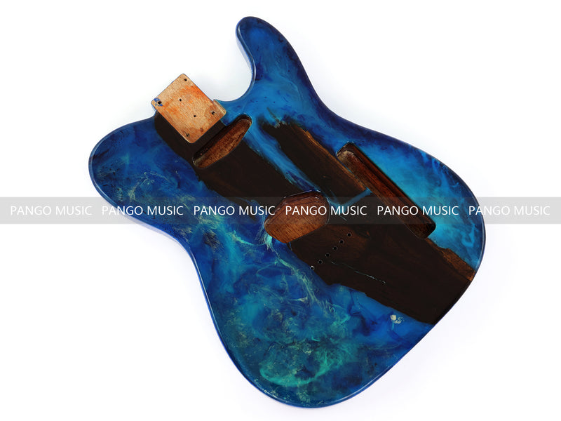 One-of-a-Kind Burl Wood Veneer Epoxy Resin Tele Style Electric Guitar Body (BE-008)