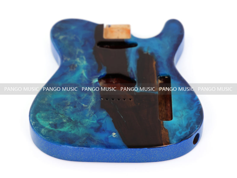 One-of-a-Kind Burl Wood Veneer Epoxy Resin Tele Style Electric Guitar Body (BE-008)