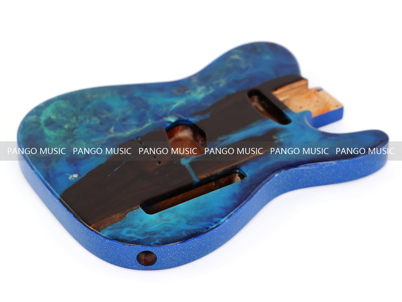 One-of-a-Kind Burl Wood Veneer Epoxy Resin Tele Style Electric Guitar Body (BE-008)