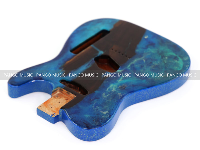 One-of-a-Kind Burl Wood Veneer Epoxy Resin Tele Style Electric Guitar Body (BE-008)
