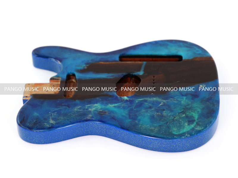 One-of-a-Kind Burl Wood Veneer Epoxy Resin Tele Style Electric Guitar Body (BE-008)