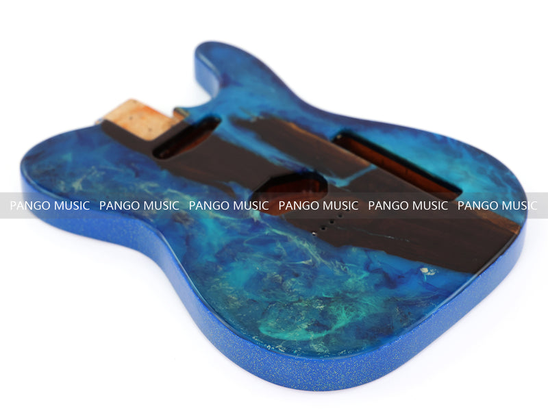One-of-a-Kind Burl Wood Veneer Epoxy Resin Tele Style Electric Guitar Body (BE-008)