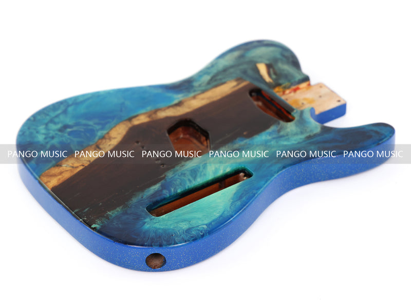 One-of-a-Kind Burl Wood Veneer Epoxy Resin Tele Style Electric Guitar Body (BE-009)