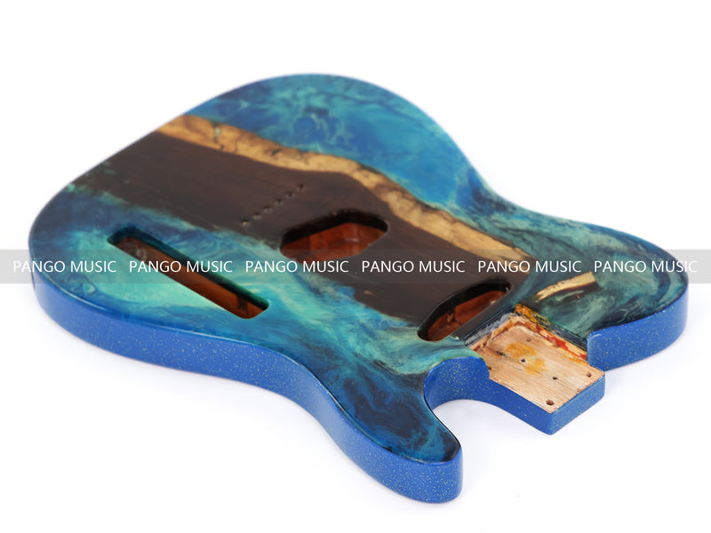 One-of-a-Kind Burl Wood Veneer Epoxy Resin Tele Style Electric Guitar Body (BE-009)