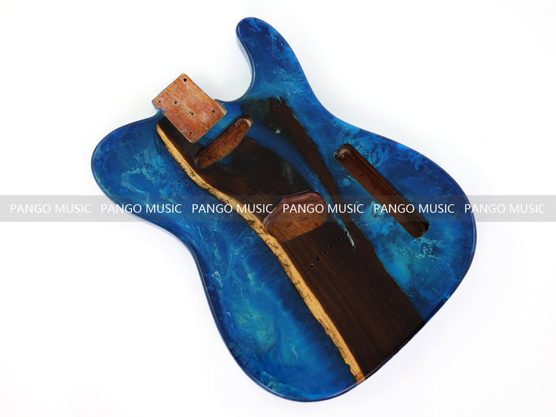 One-of-a-Kind Burl Wood Veneer Epoxy Resin Tele Style Electric Guitar Body (BE-010)