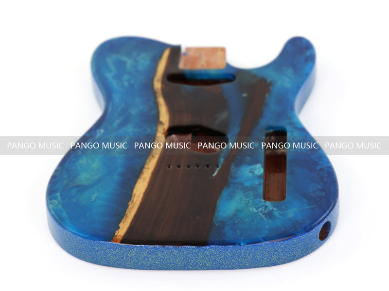 One-of-a-Kind Burl Wood Veneer Epoxy Resin Tele Style Electric Guitar Body (BE-010)