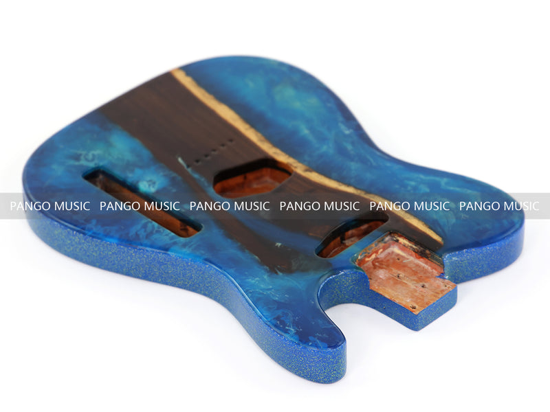 One-of-a-Kind Burl Wood Veneer Epoxy Resin Tele Style Electric Guitar Body (BE-010)