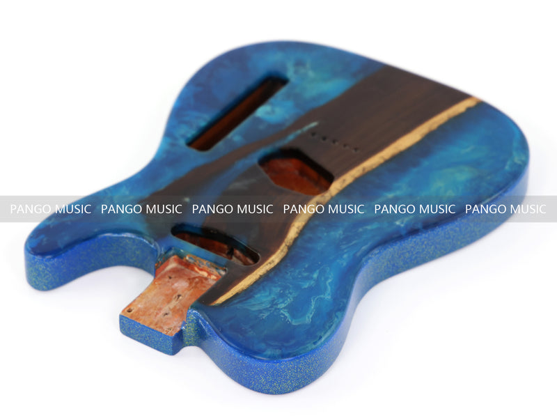 One-of-a-Kind Burl Wood Veneer Epoxy Resin Tele Style Electric Guitar Body (BE-010)