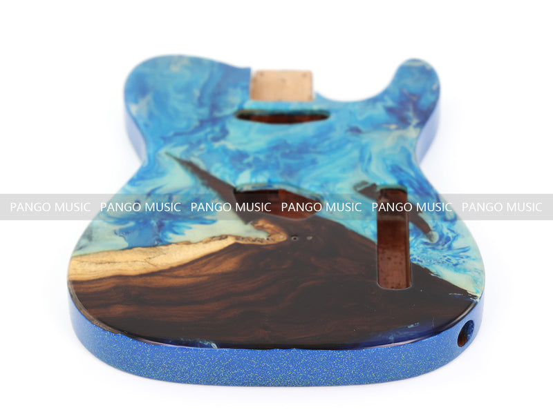 One-of-a-Kind Burl Wood Veneer Epoxy Resin Tele Style Electric Guitar Body (BE-011)