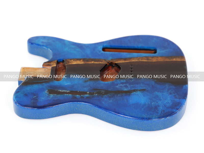 One-of-a-Kind Burl Wood Veneer Epoxy Resin Tele Style Electric Guitar Body (BE-012)