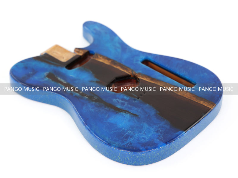 One-of-a-Kind Burl Wood Veneer Epoxy Resin Tele Style Electric Guitar Body (BE-012)