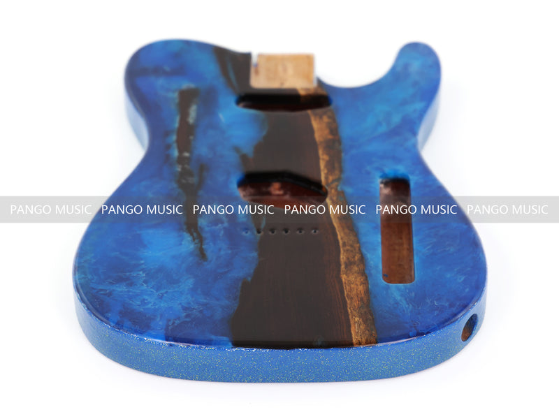 One-of-a-Kind Burl Wood Veneer Epoxy Resin Tele Style Electric Guitar Body (BE-012)