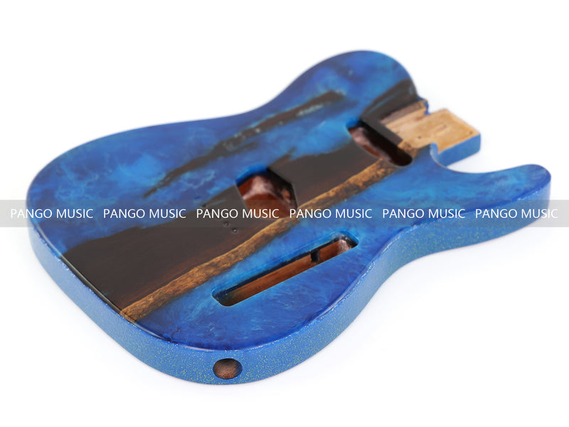 One-of-a-Kind Burl Wood Veneer Epoxy Resin Tele Style Electric Guitar Body (BE-012)