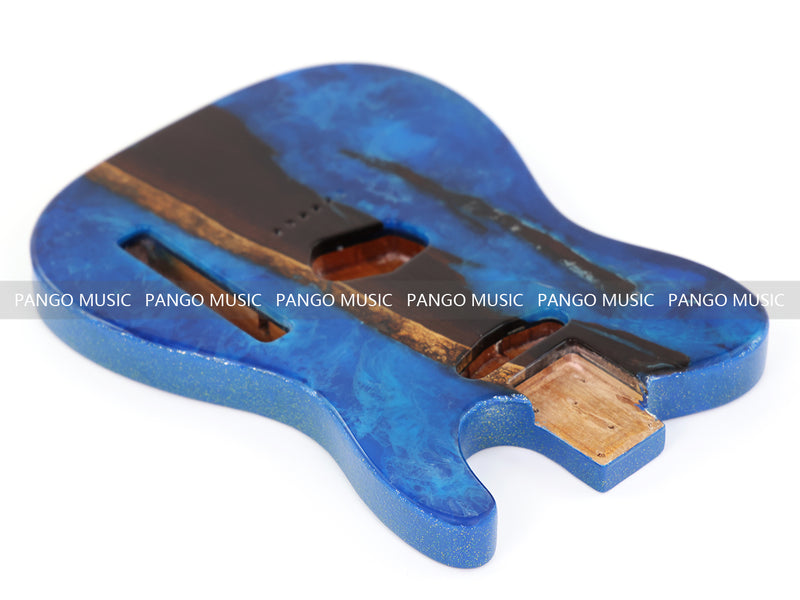 One-of-a-Kind Burl Wood Veneer Epoxy Resin Tele Style Electric Guitar Body (BE-012)