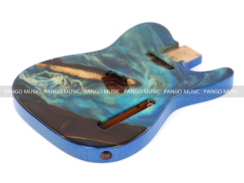 One-of-a-Kind Burl Wood Veneer Epoxy Resin Tele Style Electric Guitar Body (BE-013)