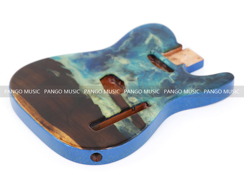 One-of-a-Kind Burl Wood Veneer Epoxy Resin Tele Style Electric Guitar Body (BE-014)