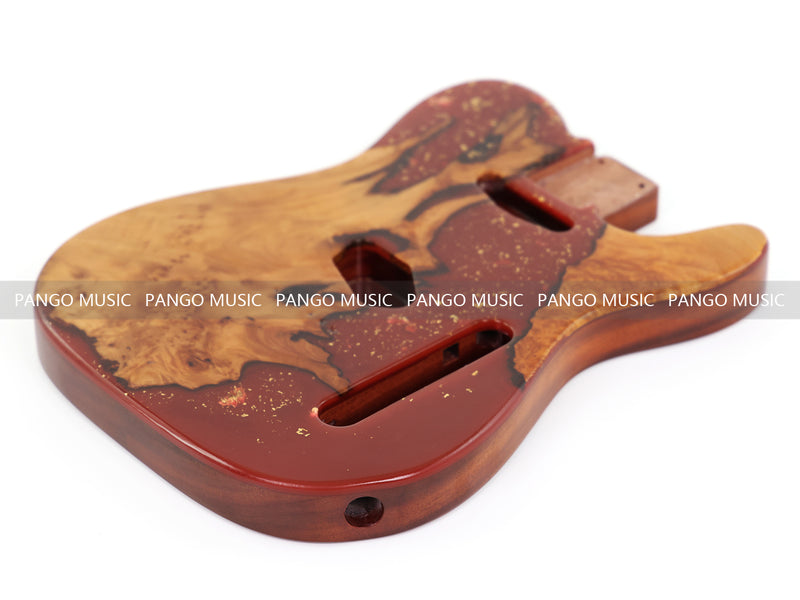 One-of-a-Kind Burl Wood Veneer Epoxy Resin Tele Style Electric Guitar Body (BE-018)