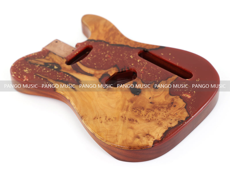 One-of-a-Kind Burl Wood Veneer Epoxy Resin Tele Style Electric Guitar Body (BE-018)