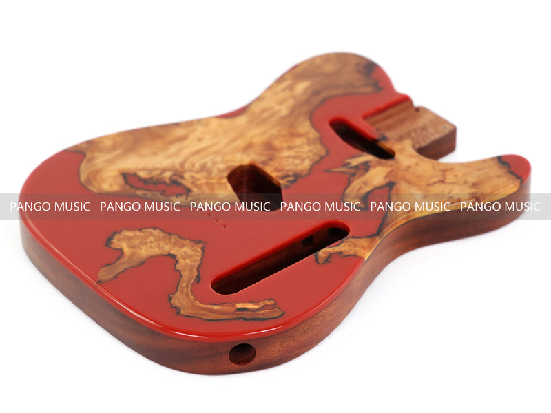 One-of-a-Kind Burl Wood Veneer Epoxy Resin Tele Style Electric Guitar Body (BE-019)