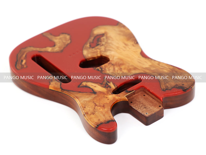 One-of-a-Kind Burl Wood Veneer Epoxy Resin Tele Style Electric Guitar Body (BE-019)