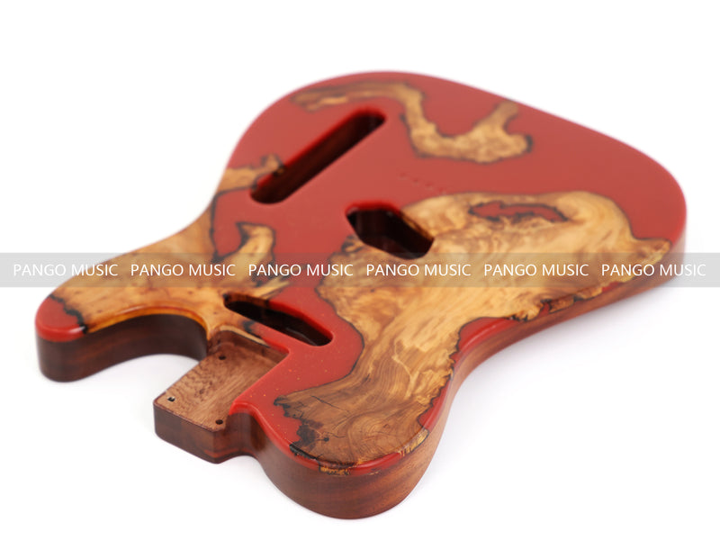 One-of-a-Kind Burl Wood Veneer Epoxy Resin Tele Style Electric Guitar Body (BE-019)