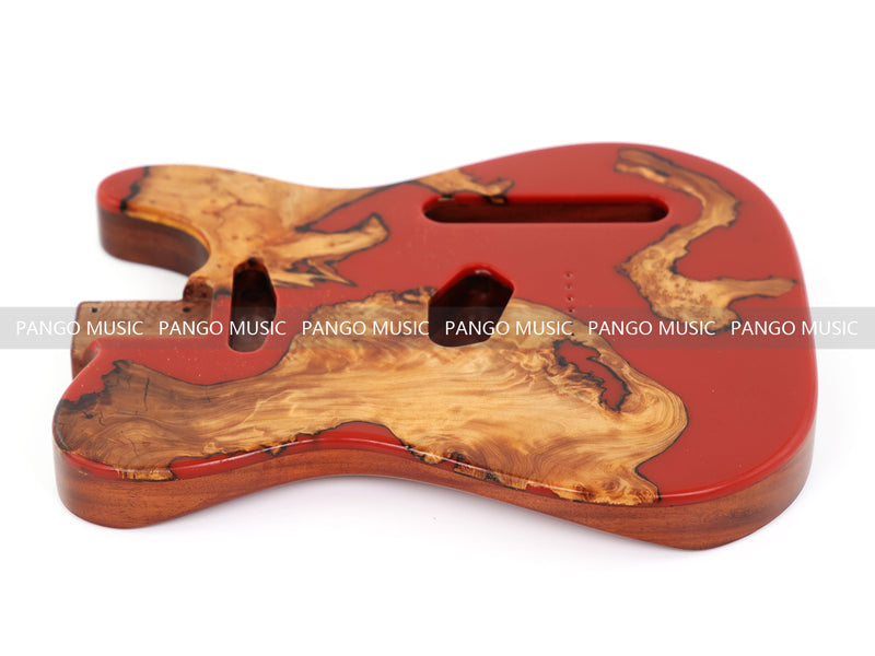 One-of-a-Kind Burl Wood Veneer Epoxy Resin Tele Style Electric Guitar Body (BE-019)