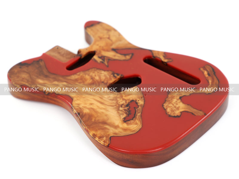 One-of-a-Kind Burl Wood Veneer Epoxy Resin Tele Style Electric Guitar Body (BE-019)