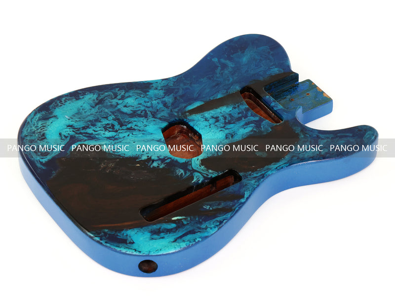 One-of-a-Kind Burl Wood Veneer Epoxy Resin Tele Style Electric Guitar Body (BE-022)