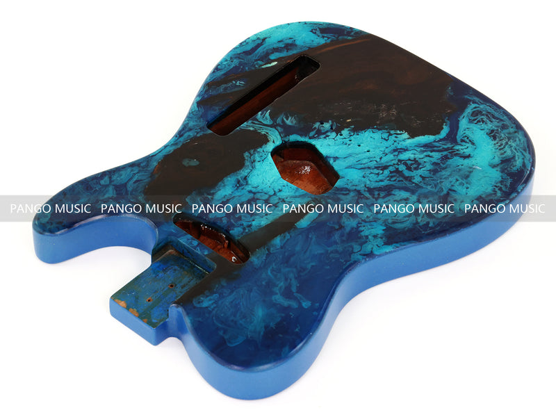 One-of-a-Kind Burl Wood Veneer Epoxy Resin Tele Style Electric Guitar Body (BE-022)