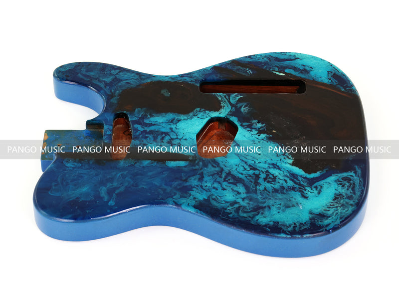One-of-a-Kind Burl Wood Veneer Epoxy Resin Tele Style Electric Guitar Body (BE-022)