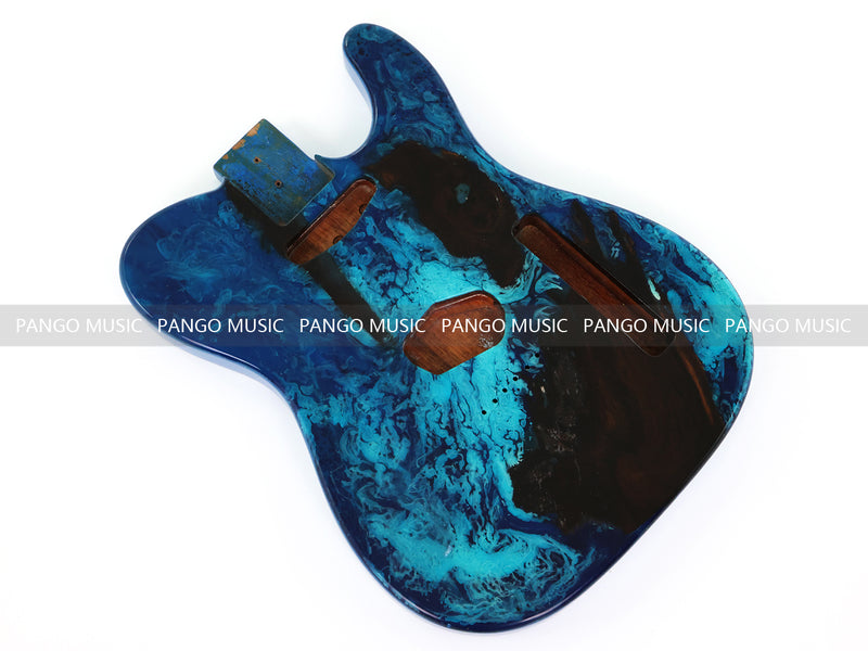 One-of-a-Kind Burl Wood Veneer Epoxy Resin Tele Style Electric Guitar Body (BE-022)