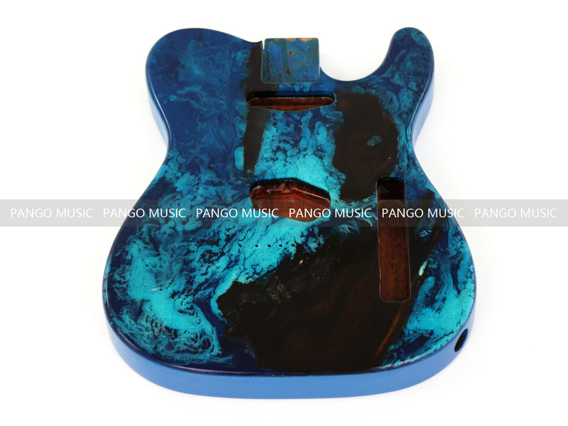 One-of-a-Kind Burl Wood Veneer Epoxy Resin Tele Style Electric Guitar Body (BE-022)