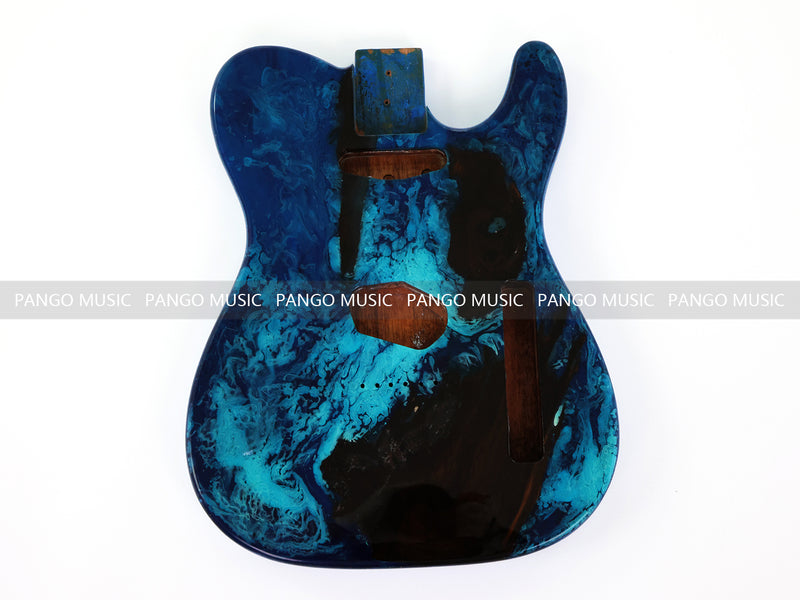 One-of-a-Kind Burl Wood Veneer Epoxy Resin Tele Style Electric Guitar Body (BE-022)