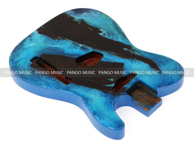One-of-a-Kind Burl Wood Veneer Epoxy Resin Tele Style Electric Guitar Body (BE-023)