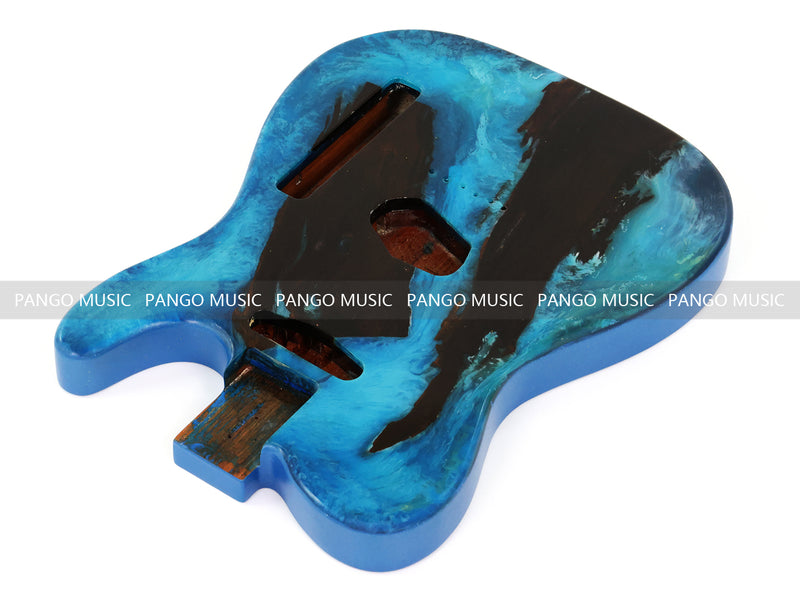 One-of-a-Kind Burl Wood Veneer Epoxy Resin Tele Style Electric Guitar Body (BE-023)