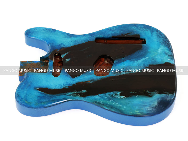 One-of-a-Kind Burl Wood Veneer Epoxy Resin Tele Style Electric Guitar Body (BE-023)