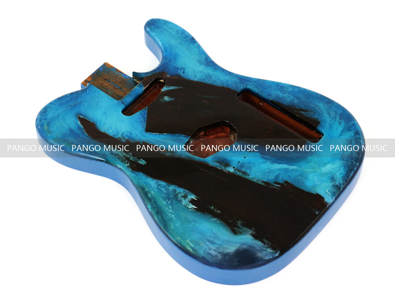 One-of-a-Kind Burl Wood Veneer Epoxy Resin Tele Style Electric Guitar Body (BE-023)