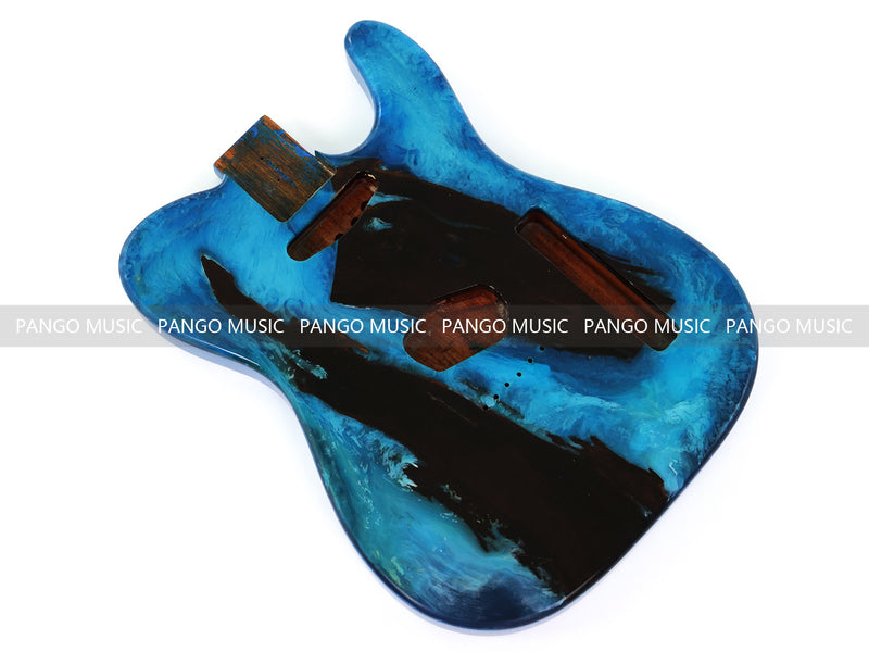 One-of-a-Kind Burl Wood Veneer Epoxy Resin Tele Style Electric Guitar Body (BE-023)