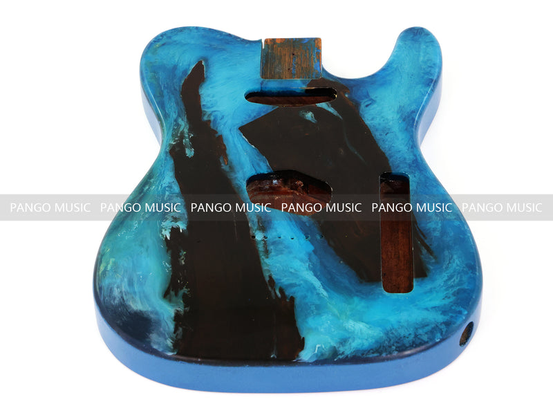 One-of-a-Kind Burl Wood Veneer Epoxy Resin Tele Style Electric Guitar Body (BE-023)