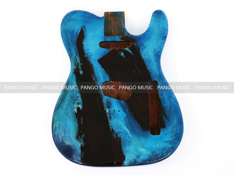 One-of-a-Kind Burl Wood Veneer Epoxy Resin Tele Style Electric Guitar Body (BE-023)