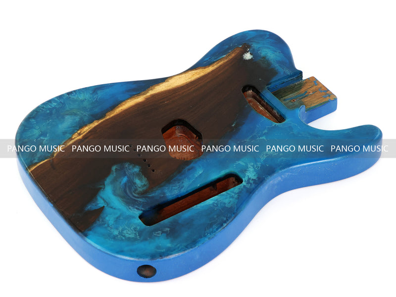 One-of-a-Kind Burl Wood Veneer Epoxy Resin Tele Style Electric Guitar Body (BE-024)
