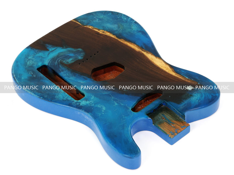 One-of-a-Kind Burl Wood Veneer Epoxy Resin Tele Style Electric Guitar Body (BE-024)