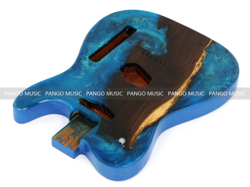 One-of-a-Kind Burl Wood Veneer Epoxy Resin Tele Style Electric Guitar Body (BE-024)