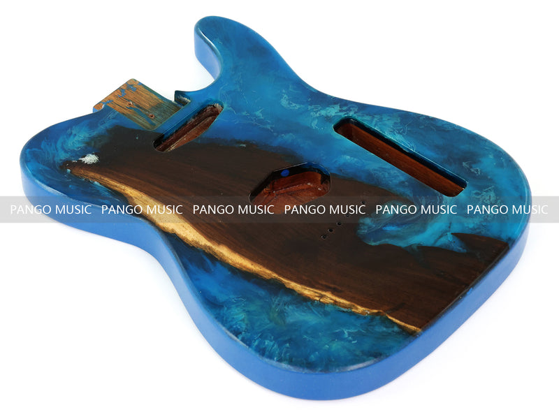 One-of-a-Kind Burl Wood Veneer Epoxy Resin Tele Style Electric Guitar Body (BE-024)