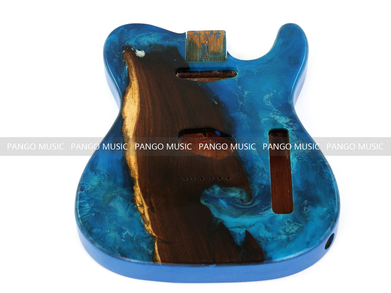 One-of-a-Kind Burl Wood Veneer Epoxy Resin Tele Style Electric Guitar Body (BE-024)