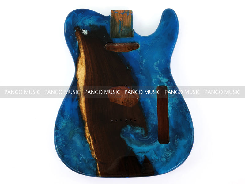 One-of-a-Kind Burl Wood Veneer Epoxy Resin Tele Style Electric Guitar Body (BE-024)