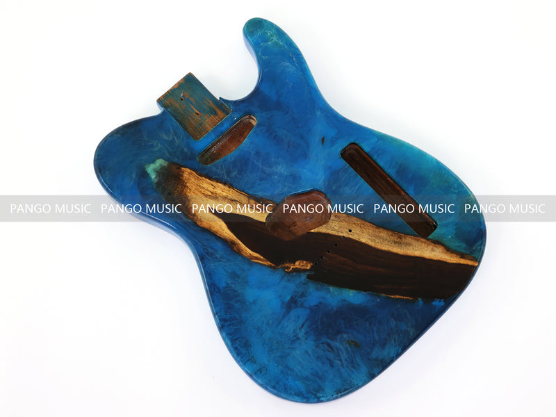 One-of-a-Kind Burl Wood Veneer Epoxy Resin Tele Style Electric Guitar Body (BE-026)