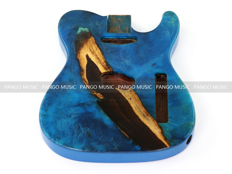 One-of-a-Kind Burl Wood Veneer Epoxy Resin Tele Style Electric Guitar Body (BE-026)
