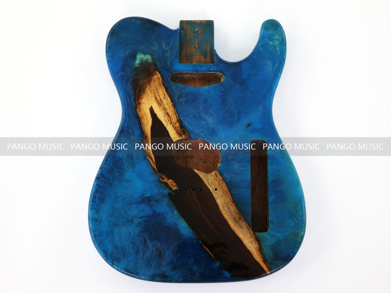 One-of-a-Kind Burl Wood Veneer Epoxy Resin Tele Style Electric Guitar Body (BE-026)
